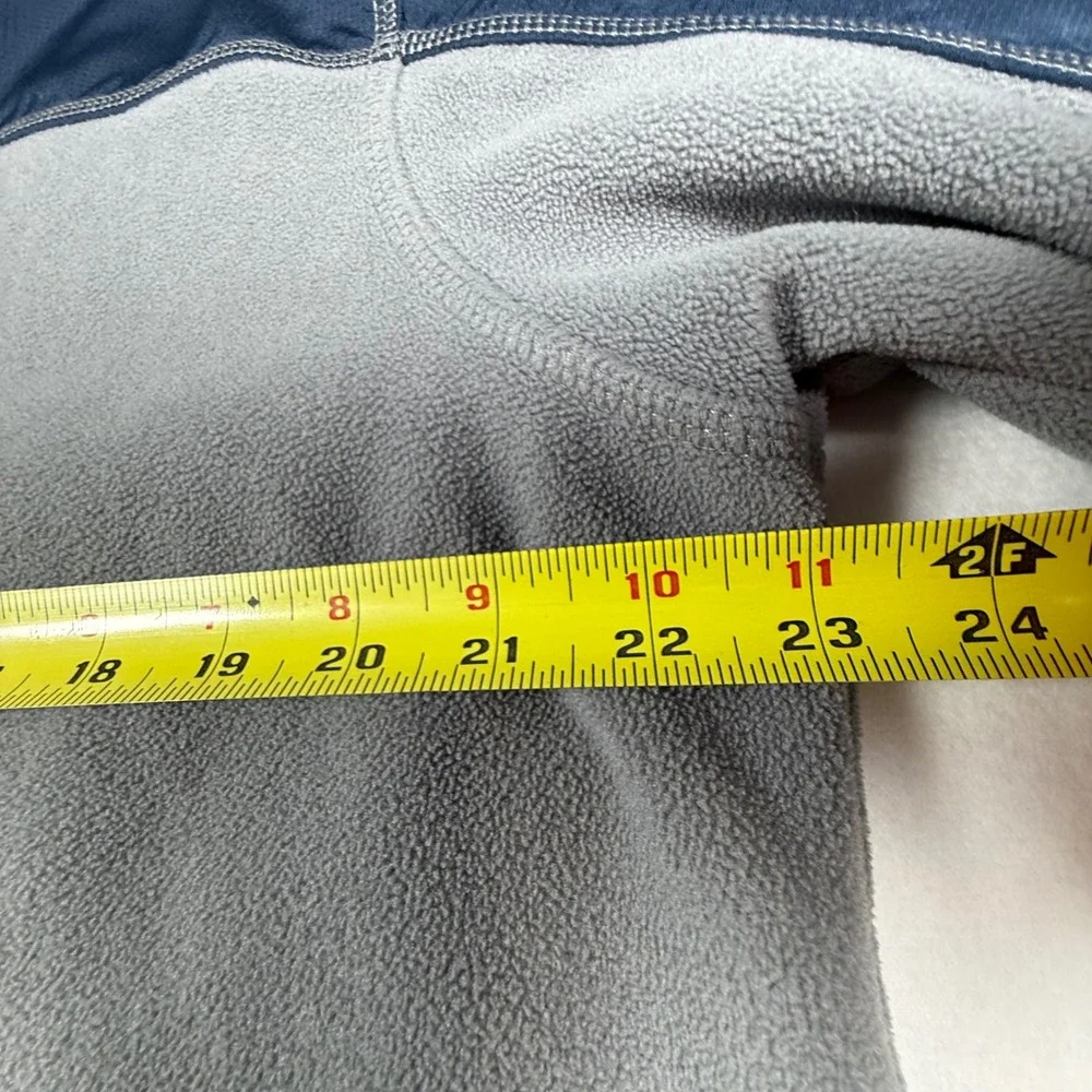 Starter Mens Large Gray Blue Fleece 1/4 Zip Pullover Long Sleeve Jacket - Picture 3 of 12